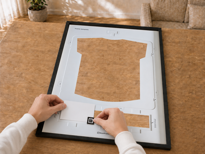 Cornice ShirtFrame con passe-partout e aperture per foto