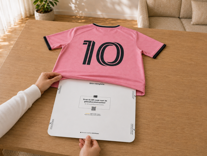 Il template ShirtFrame viene inserito sotto una maglia sportiva